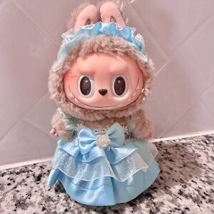 Labubu Doll Cinderella Blue Princess Dress-Girl Doll Clothing